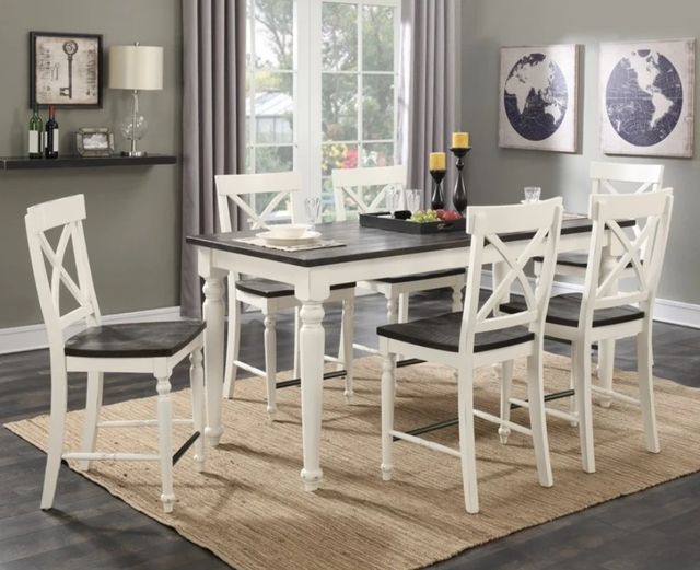 Emerald Home Mountain Retreat Antique White/Dark Mocha Bar Stool-1