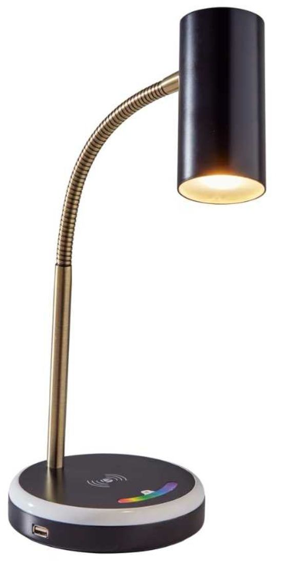 Adesso® Shayne Black LED Charging Desk Lamp -0
