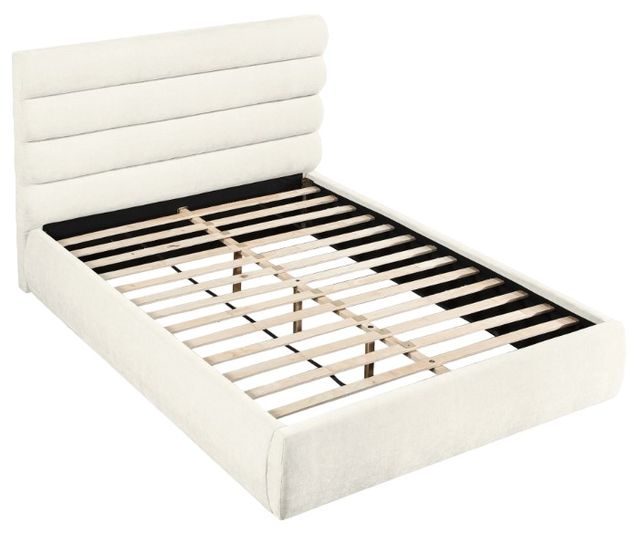 Meridian Furniture Adam Cream 52" Queen Upholstered Panel Bed-3