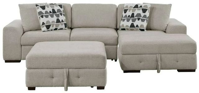 Homelegance® Raife 3-Piece Taupe Sleeper Sectional with Right Chaise and Ottoman-2