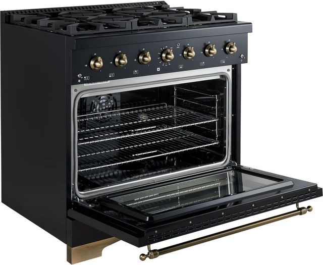 FORNO® Antico Alta Qualita 36" Black Pro Style Dual Fuel Range-3