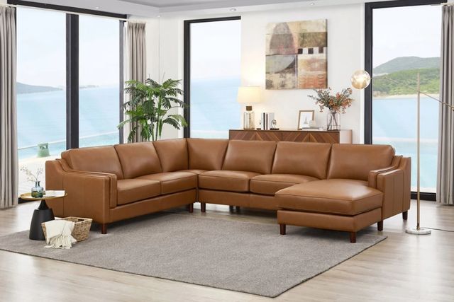 Hydeline® Bella 4-Piece Cognac Brown Right-Arm Facing Sectional-2