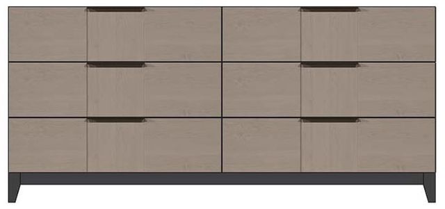 Country View Woodworking Customizable American Modern 72" 6-Drawer Black Bar Wood Legs Dresser-0