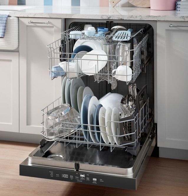 GE® Dry Boost™ 24" Fingerprint Resistant Stainless Top Control Built In Dishwasher-3