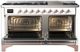 Ilve® Majestic III 60" White Pro Style Dual Fuel Liquid Propane Range with Triple Glass Door and Copper Trim-1
