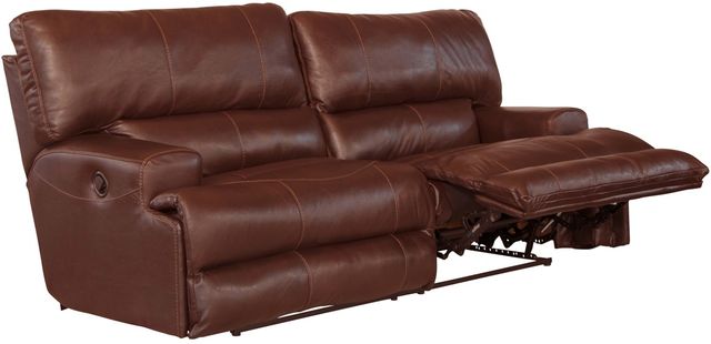 Catnapper® Wembley Walnut Leather Lay Flat Reclining Sofa-1
