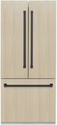 ZLINE Autograph Edition 36" 19.6 Cu. Ft. Panel Ready Built-In French Door Refrigerator with Water Dispenser, Ice Maker, Graphite Gray Interior and Matte Black Handles-0
