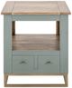 International Furniture Direct Timber Brown/Green End Table with Gold Base-2