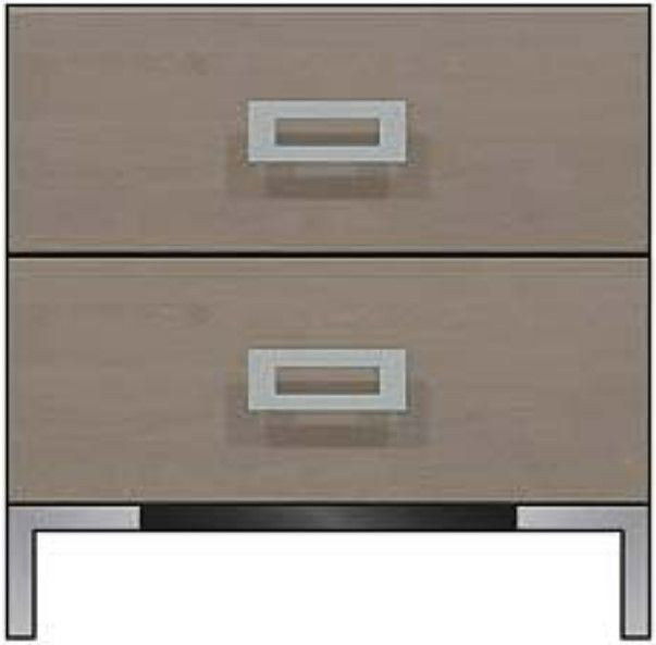 Country View Woodworking Customizable American Modern 24" 2-Drawer Metal Legs Nightstand-0