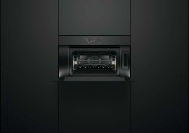 Fisher & Paykel Series 9 Minimal 30" Black Glass Compact Combination Steam Oven-3