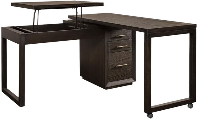 Riverside Furniture Prelude Umber Swivel Lift-Top L-Desk-2
