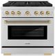 ZLINE Autograph Edition Paramount 36" 5.2 cu. ft. Stainless Steel with Champagne Bronze Helix Handle and Knob Accents Dual Fuel Range with 6 Burner Gas Cooktop and Electric Convection Oven-0
