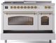 Ilve® Nostalgie II Series 48" White Pro Style Dual Fuel Range-4