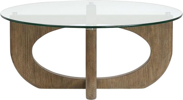Magnussen Home® Lainey Glass Top Cocktail Table with Almond Base-1