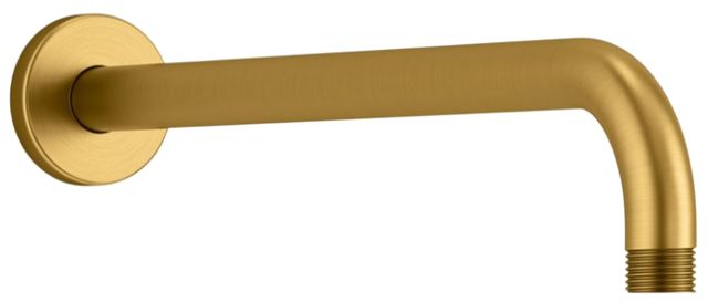 KOHLER® Statement® Vibrant Brushed Moderne Brass 15.5" Wall-Mount Single-Function Rainhead Arm and Flange-0