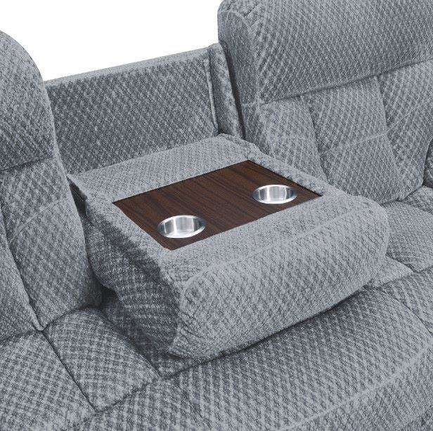 New Classic® Home Furnishings Bravo Stone Gray Dual Power Reclining Sofa-3