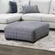 Furniture of America® Chepstow Blue Ottoman-1