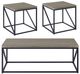 Coaster® Birdie 3-Piece Sonoma Gray Occasional Table with Black Base Set-0