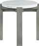 Elements International Rosamel White End Table with Ash Brown Base-1