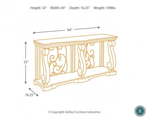 Signature Design by Ashley® Alymere Rustic Brown Sofa Table-3