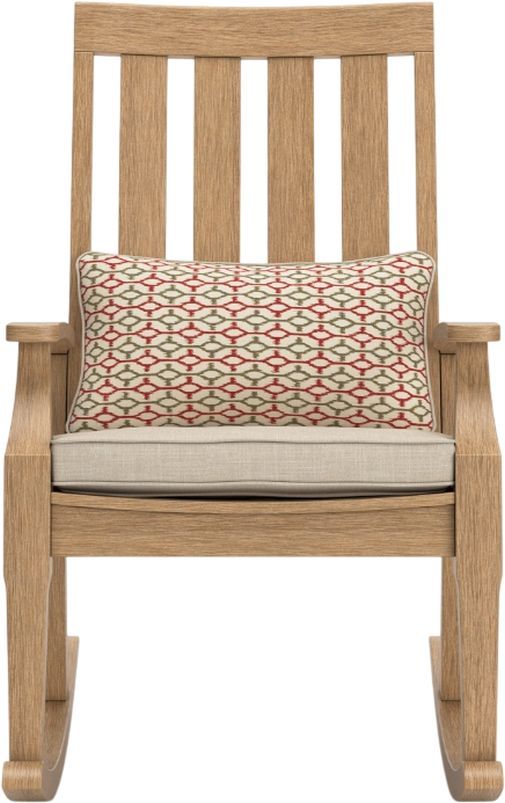 Signature Design by Ashley® Clare View Beige Fabric/Teak Outdoor Rocking Chair-1
