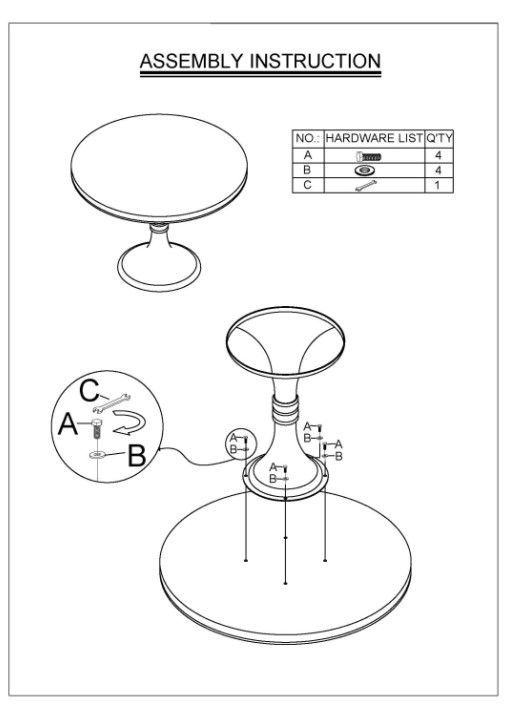 Nest Home Collections Sadie Antique Gray Round Counter Table with Iron Base-3