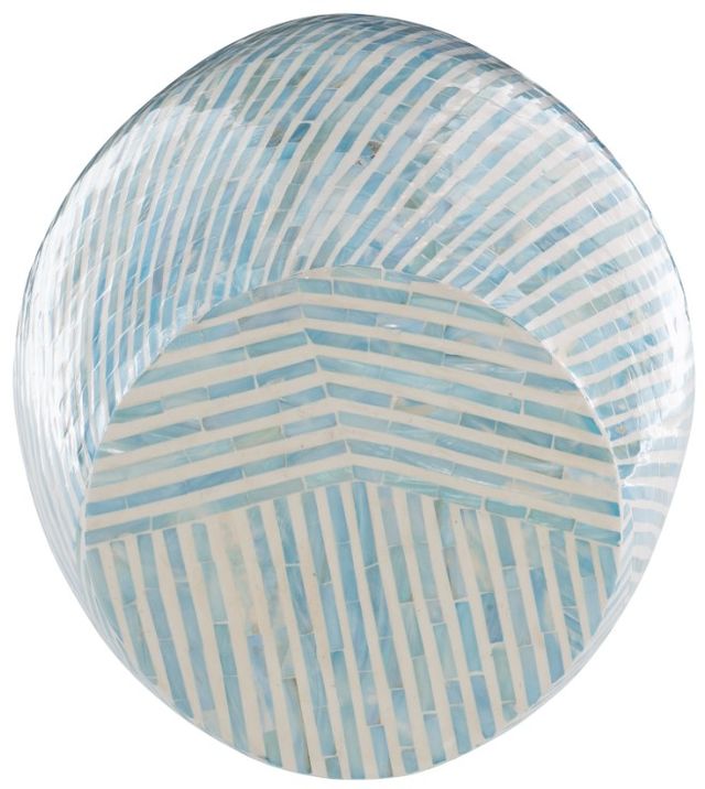 Linon Mop Blue White Drum Table-2