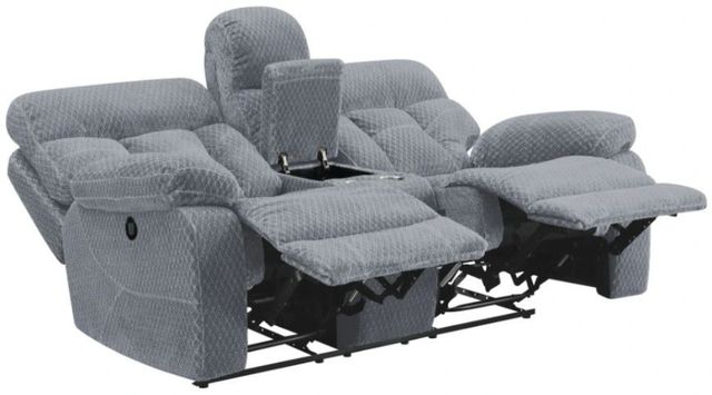 New Classic® Home Furnishings Bravo Stone Gray Dual Power Reclining Console Loveseat-2
