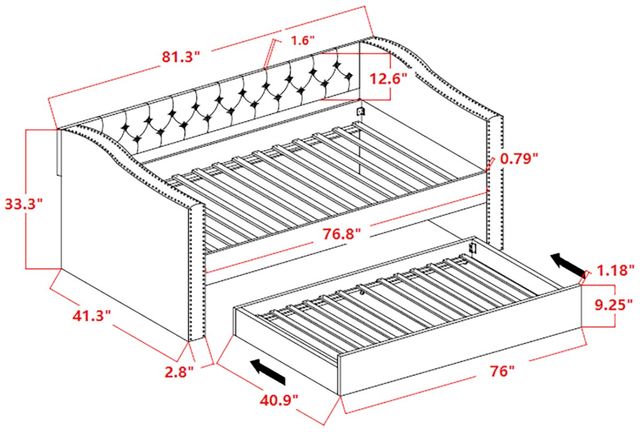 Crown Mark Loretta Gray Daybed-2