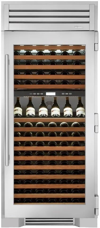 True® 36" 25 Cu. Ft. Stainless Steel Dual Zone Wine Column-0