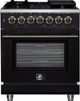 FORNO® Massimo Series Alta Qualita 30" Black Pro Style Dual Fuel Range-0