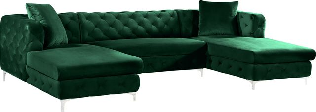 Meridian Furniture Gail 3-Piece Green Velvet Sectional-0