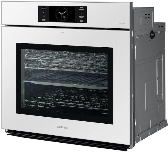 Samsung Bespoke 30" White Glass Single Electric Wall Oven-2