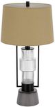 Cal® Lighting & Accessories Vallda Cement/Concrete/Matte Black Table Lamp-2