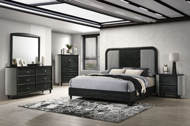 New Classic® Home Furnishings Skyline Onyx Queen Panel Bed-1