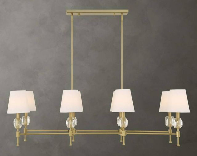 Uttermost® Arques Natural Brass 8 Light Linear Chandelier-1
