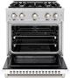 ZLINE Select 30" Stainless Steel Pro Style Gas Range with White Matte Door-1