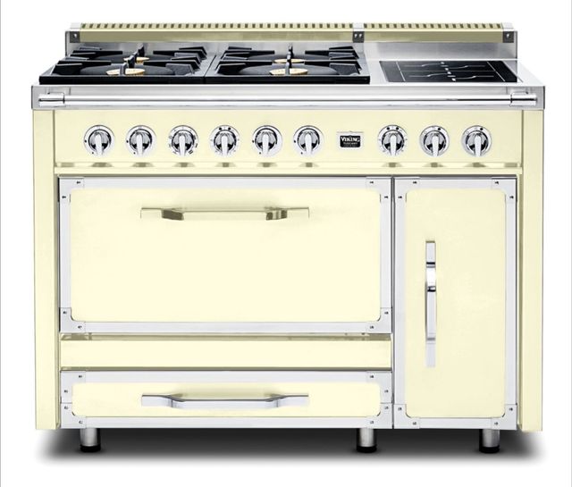 Viking® Tuscany 48" Vanilla Cream Dual Fuel Pro-Style Dual Fuel Natural Gas Range-0
