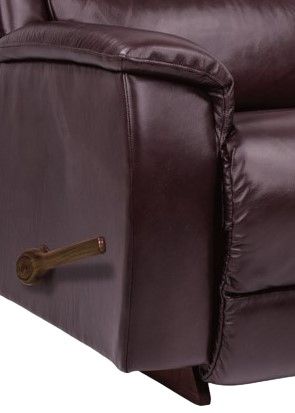 La-Z-Boy® Redwood Wine Leather Manual Rocking Recliner-1