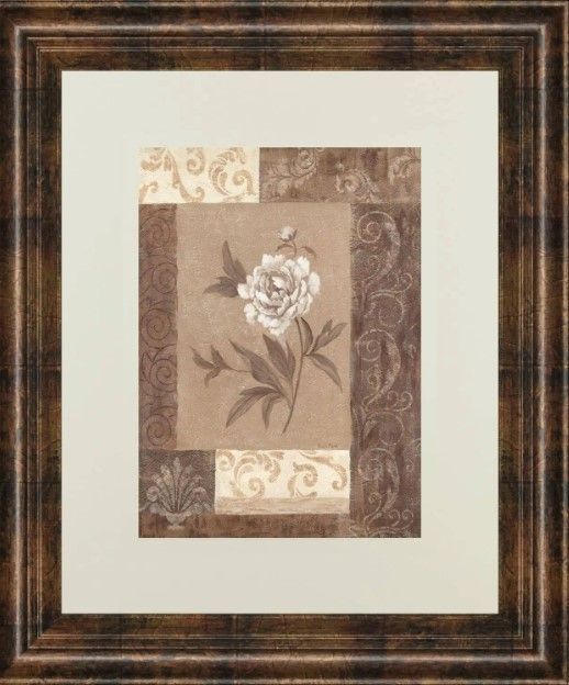 Classy Art Single Peony by Vivian Flasch Framed Print Wall Art-1
