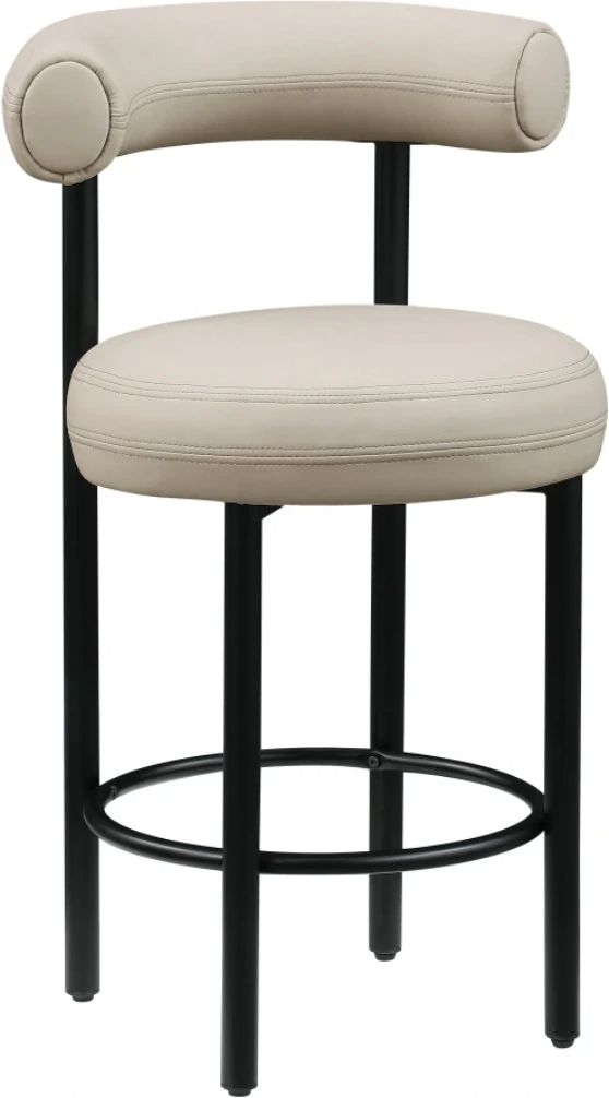 Meridian Furniture Bordeaux Taupe Leather Counter Stool-0