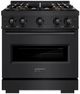 ZLINE 30" 4.2 cu. ft. Classic Gas Range with 4 Burner DuoPro™ Cooktop and Convection Gas Oven in Black Stainless Steel-0