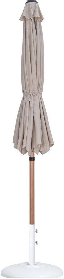 Meridian Furniture Fiji Beige/White Aluminum Outdoor Patio Umbrella and Round Base-1