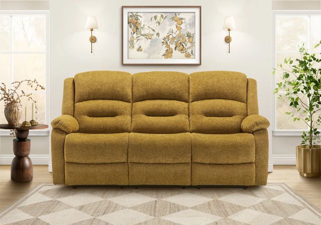 Monarch Specialties Inc. Gold Power Reclining Sofa with USB Ports-1
