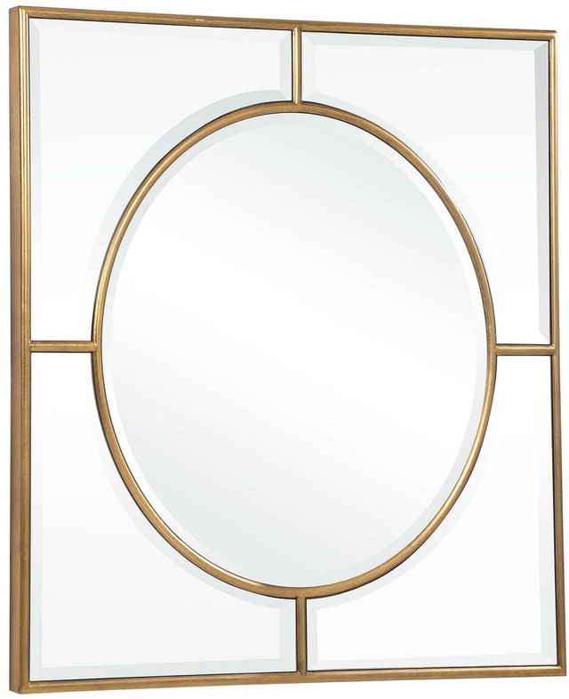Uttermost® Stanford Brushed Gold Square Mirror-4