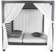 CabanaCoast® Customizable Muse Aluminum Outdoor Cabana Daybed Sling Roof with Black Panel and 2 Curtain-2