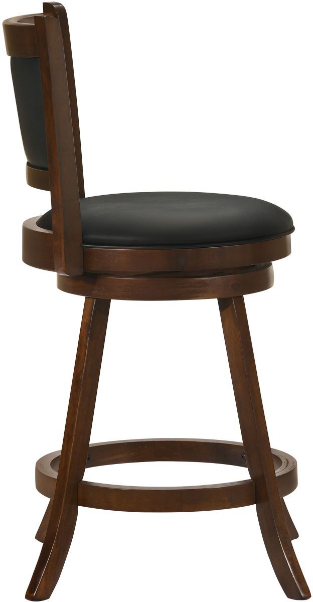 Coaster® Broxton 2-Piece Chestnut/Black Upholstered Swivel Counter Stools-7