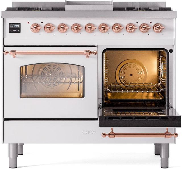 Ilve® Nostalgie II Series 40" White Pro Style Dual Fuel Range-3