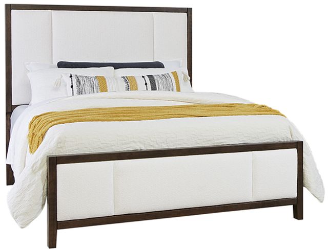 LM Co Home By Vaughan-Bassett Crafted Cherry by Ben & Erin Napier Dark Cherry Queen Upholstered Bed-0