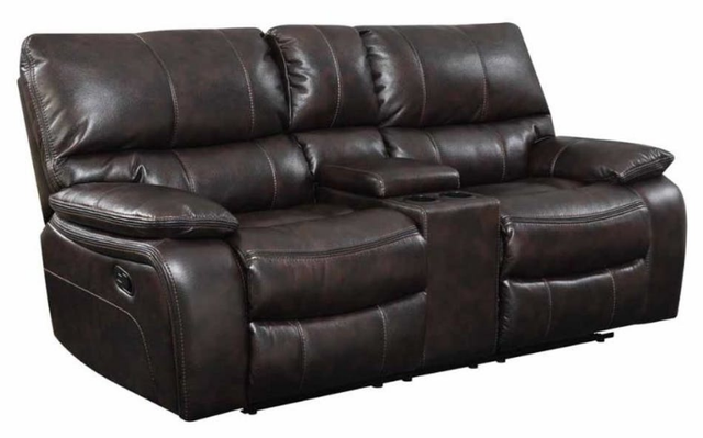 Coaster® Willemse Dark Brown Reclining Motion Loveseat with Console-0
